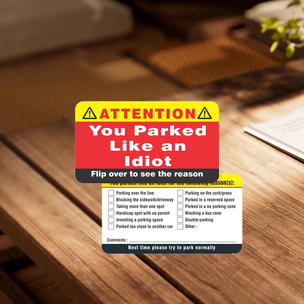 Špatná parkovací karta, zajímavý parkovací štítek, parkovací karta, vypadáte jako ukázkové parkování