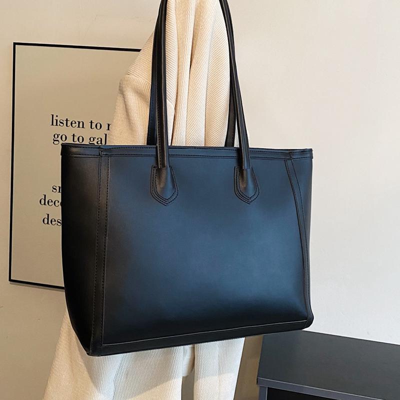 PU Große Kapazität Tragetasche Neue Damen Retro Kontrastfarbe Reißverschluss Textur Handtasche Vielseitige Pendeltasche Einfache Schultertaschen