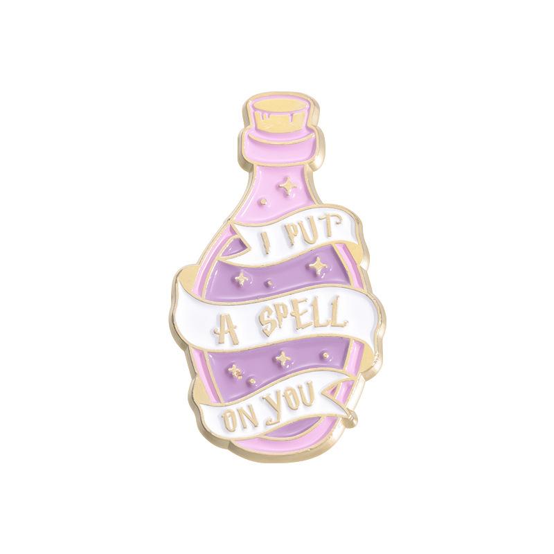 Trendy Colorful Cartoon Brooch With Winged Magic Bottle Shape Versatile And Accessory Unique