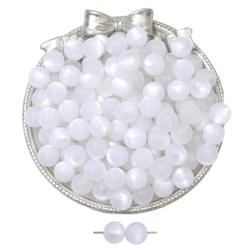 Resin Cat's Eye Beads for DIY Jewelry: Round Loose Beads for Bracelets and Necklaces