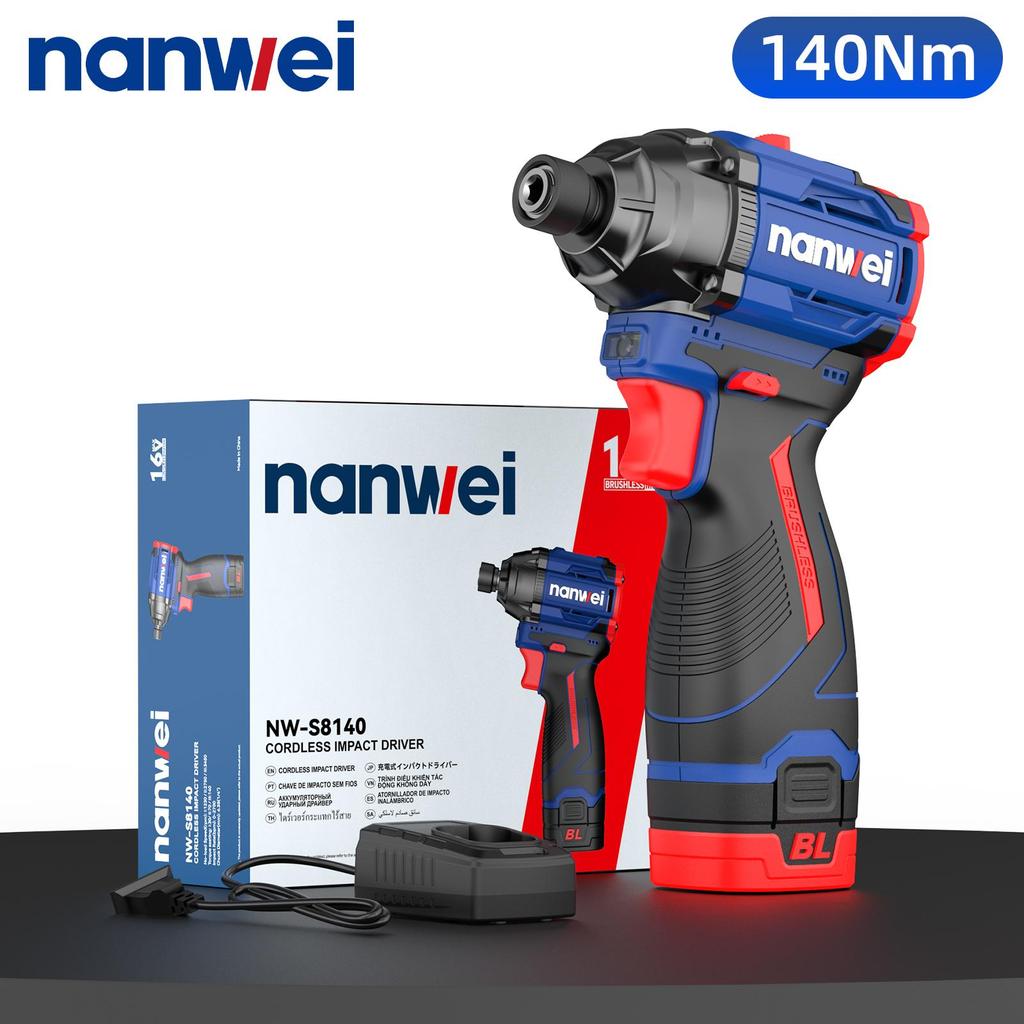 NANWEI 16V Electric Screwdriver 30,I70,140 Nm 3-speed Adjustment, 1/4 Inch, Maximum Speed 3450 Rpm