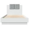 Bed Frame with Headboard and LED Lights White 75 x 190 cm