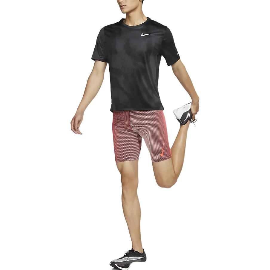 Nike Striped Breathable Running Sports Fitness Athletic Training Shorts Men Bottoms Bright-Deep-Red DA1430-014