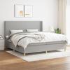 3131857 vidaXL Divan Bed with Mattress Light Grey 200x200cm Fabric