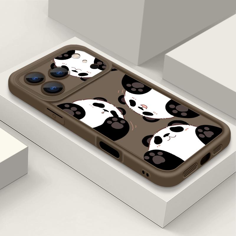Cute Panda Pattern TPU Phone Case For iPhone 17 Pro 17e 15 16 Pro Max 14 13 Pro Max 16e Shockproof Soft Silicone Back Cover