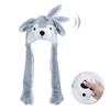 Cartoon Bunny Ear Move Hat Jumping up Toys Rabbit Girls Animal Plush Costume Cosplay Cap Kids Party for Adult Funny Anime Hat