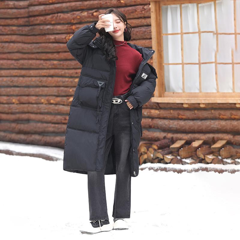 

Зимой Новая Длинная Корейская Версия Свободной Пуховой Хлопковой Одежды Длинная и Толстая До Колен. M