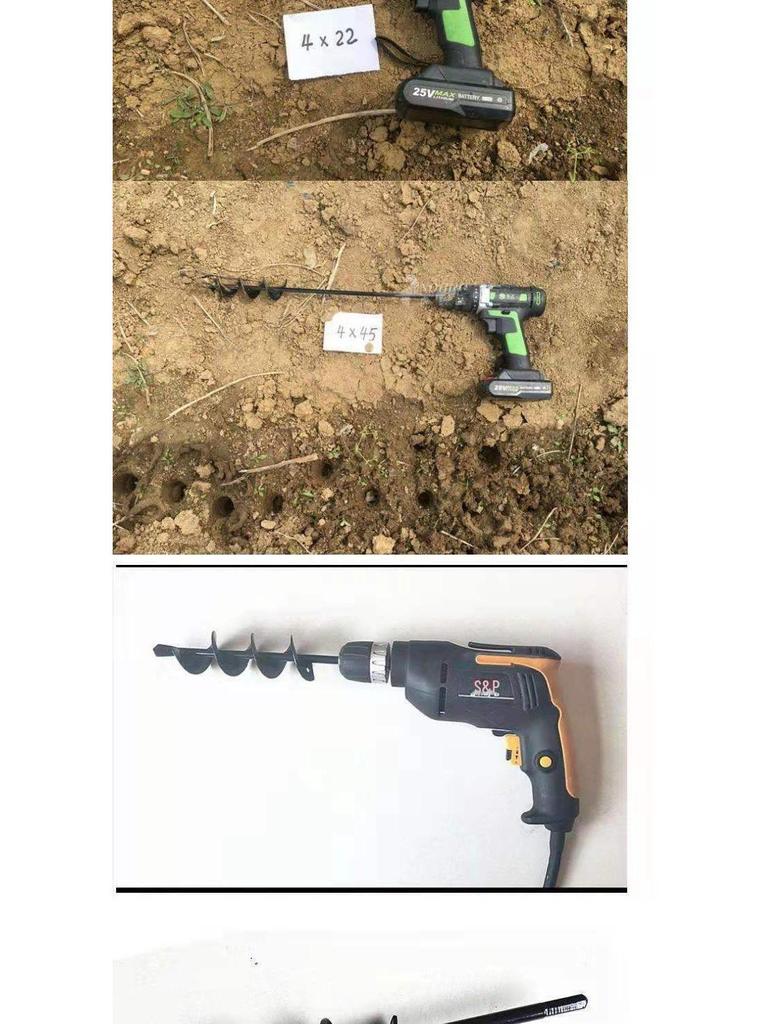 Zahradní vrtačka: Spirálový vrták pro sázení květin, trávy a zeleniny; Všestranný nástroj pro terénní úpravy, kypření půdy a hnojení