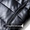 Men's Genuine Sheepskin Down Leather Jacket with Lamb Fur Collar