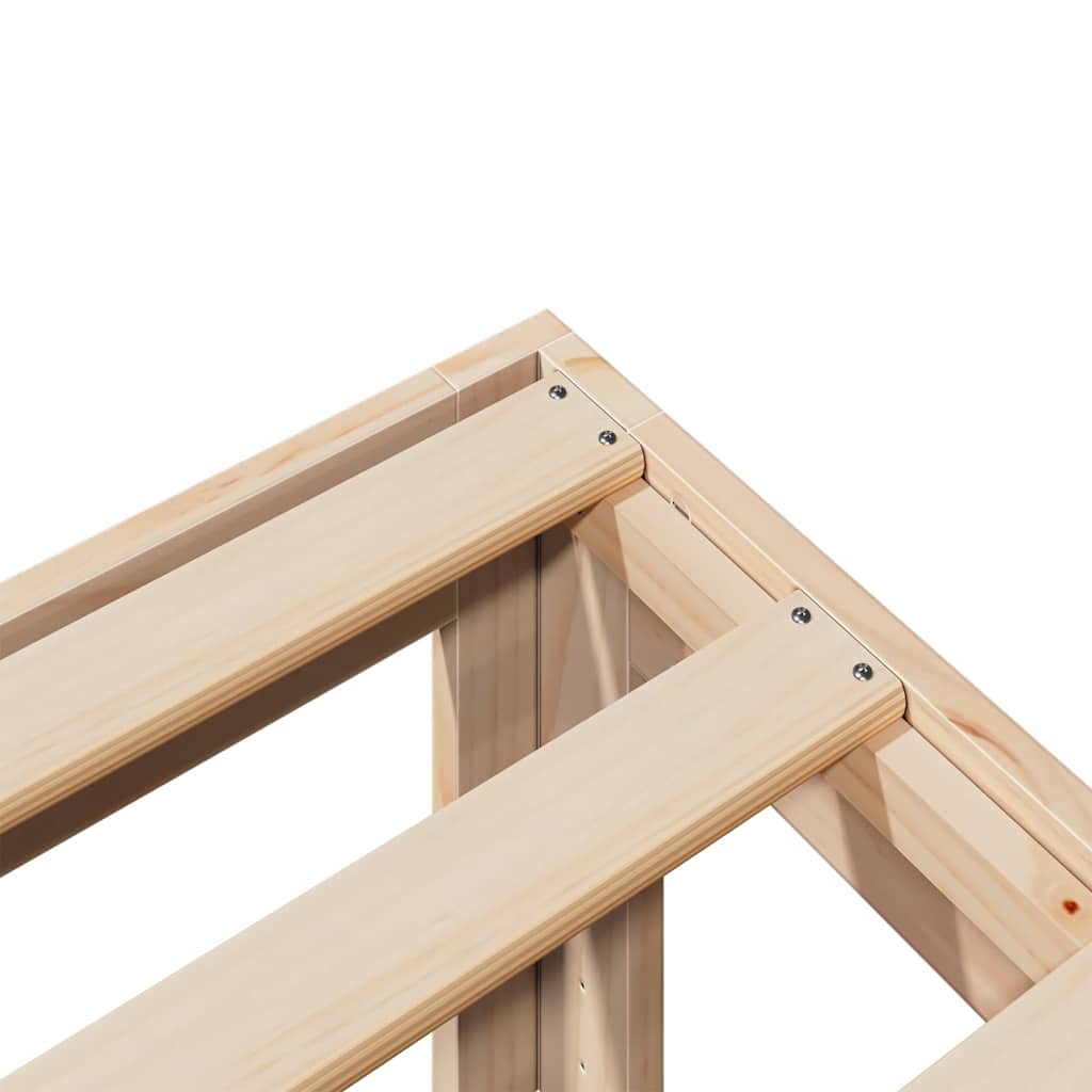 Solid Wood Bed Frame Without Mattress 90 X 200 Cm Pine Wood