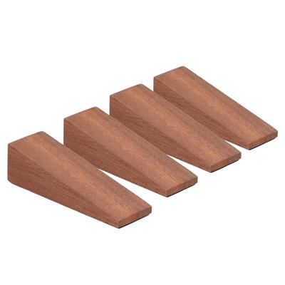 4 peças batente de porta de madeira marrom escuro triangular antiderrapante batente de porta para quarto sala de estar