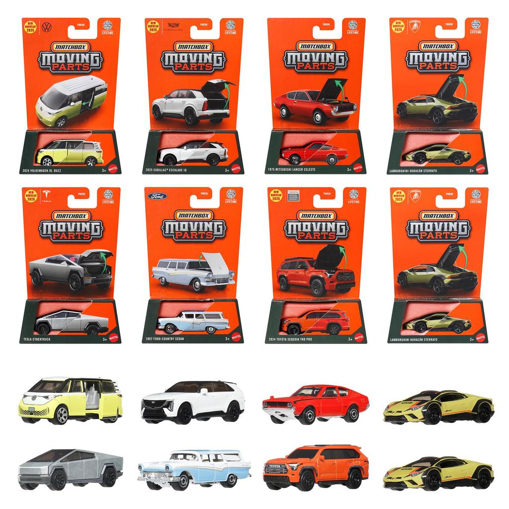 Matchbox Moving Parts Assortment Vehicle Toy Mini Box Ages Cars, 8-Car Set, Set, 3+, Multi-Purpose, FWD28-985H