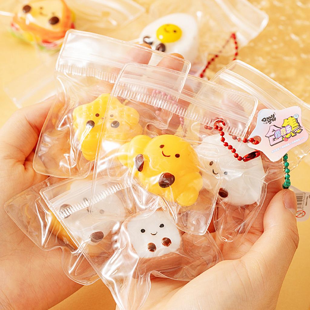 Mini Mochi Squishy Toys Bread Dumping Food Stress Relief Squishy Squeeze Toy Sensory Pinch Fun Party Favor Gift Keychain Pendant
