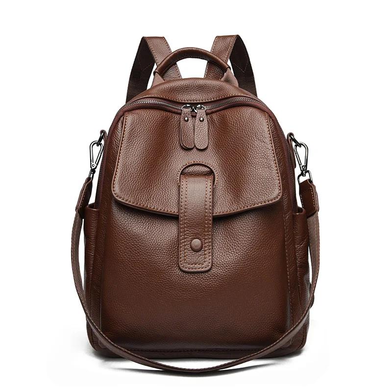 

Real Leather Fashion Large Capacity Women s Backpacks High Quality Genuine Leather Feminine Backpack Shoulder Bag