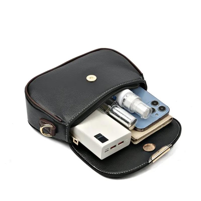 Divatos PU Bőr Női Válltáska, Egyszerű Alkalmi Kereszttáska, Divatos Retro Napi Táska Napi Használatra és Vásárlásra