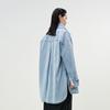 LESS 2025 Spring Loose Fit Long Denim Shirt