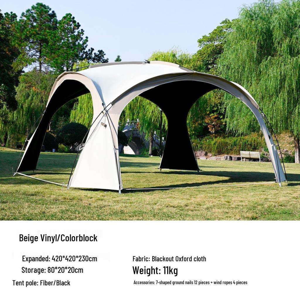 Extra Thick Windproof Dome Canopy Tent - Blackout, Rainproof, Sunshade, and Sun Protection for Outdoor Camping