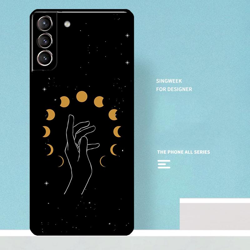 Crescent Moon Tarot Stars Sun Phone Case For Samsung Galaxy S24 Ultra S23 S22 Plus S21 S20 FE S8 S9 S10 Note 10 20 Cover