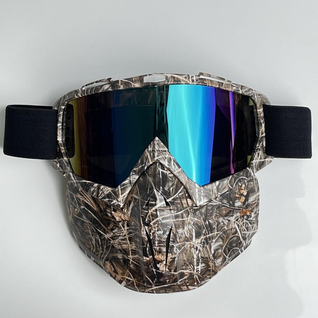 Windproof Outdoor Mask Glasses Men Off-road HD Lens MX MTB ATV Anti-Fog Full Face Protection Tactical Helmet Mask Adjustable