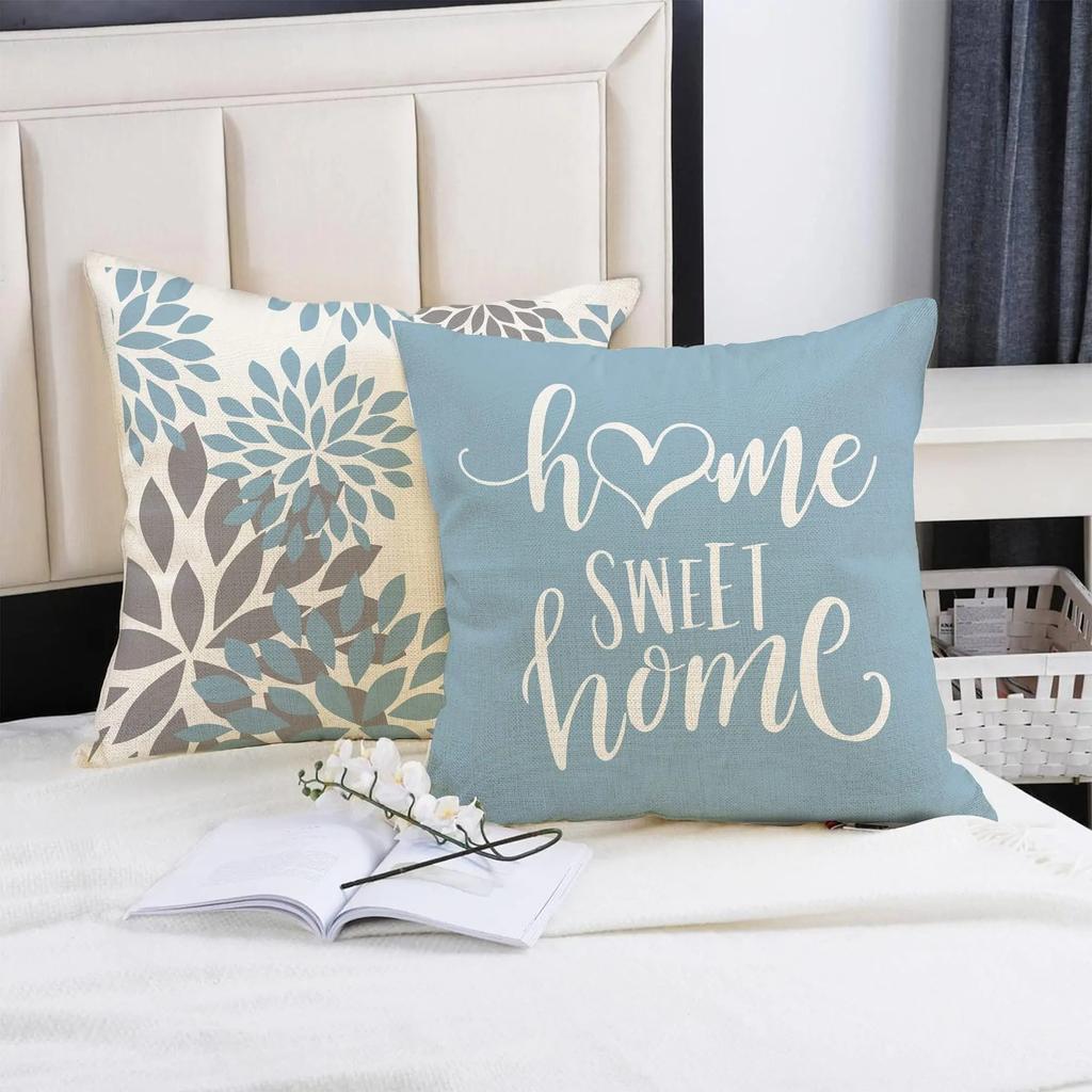 Blue and White Geometric Decorative Pillowcase Living Room Office Home Pillowcase Car Ornaments