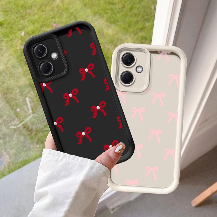 Fashionable Red Pink Bow Case for Xiaomi Redmi Note 14 Pro Plus 10 Note 13 A1 A2 A3 A4 11s 13C 14C 12s 12 12C 11 Phone Cover