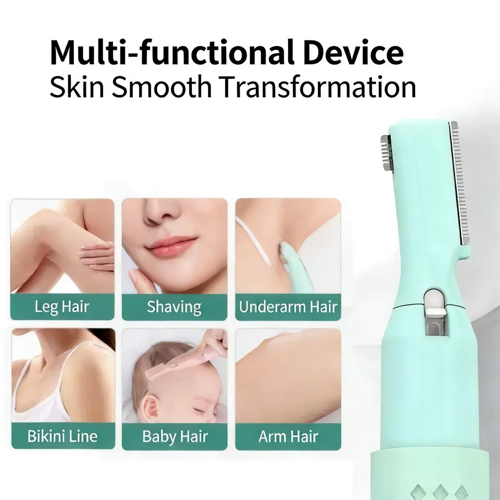 Electric Eyebrow Trimmer Razor Brow Shaping Portable Shaving with Duals Cutter Head Design Washable Hair Trimmer Razor Tools