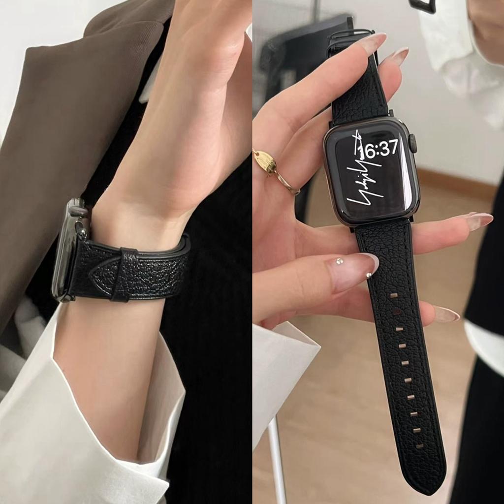 High Quality Leather Loop For Apple Watch Band Women 11/10/9/8/7/6/5/4/3/2/1 SE 38mm 40mm 41mm 42mm 44mm 45mm 46mm 49mm Strap