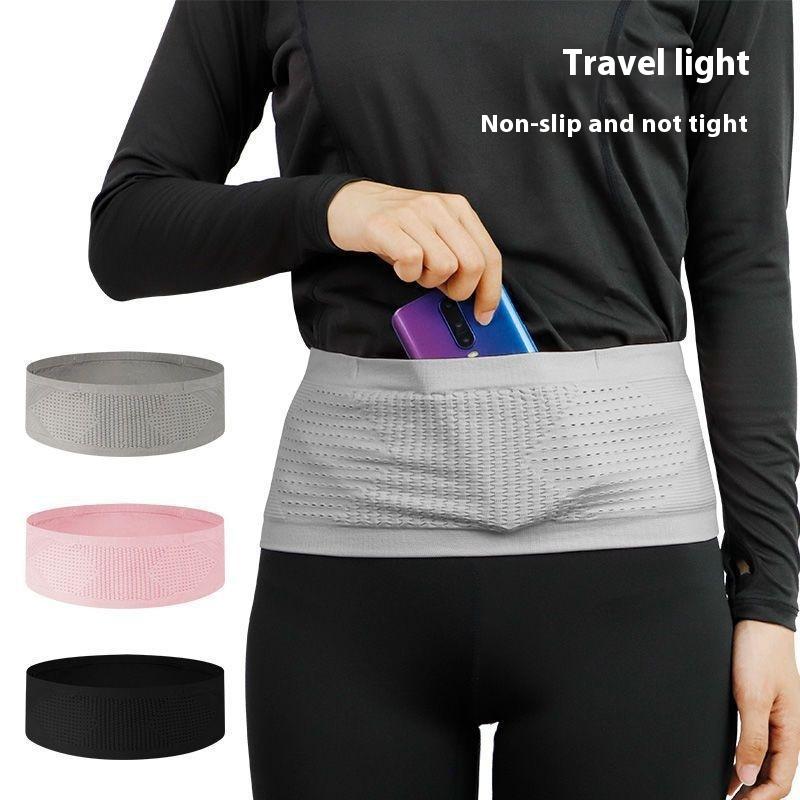 1Pc Seamless Invisible Running Waist Belt Bag Gym Bags Lightweight Invisible Mobile Phone Bags Portable Elastic Run Cycling Bag