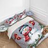 Winter Snowman Three-Piece Quilt Cover 3D Digital Printing Bedding Set Bed Cover