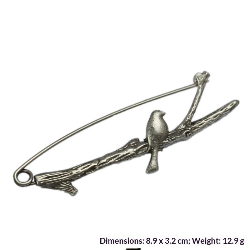 1 Pezzo Fai da Te Unisex Lega Moda Decorazione Vintage Uccello Foglia Ramo Spille Spilla Grande Per Sciarpa Stola Abbigliamento