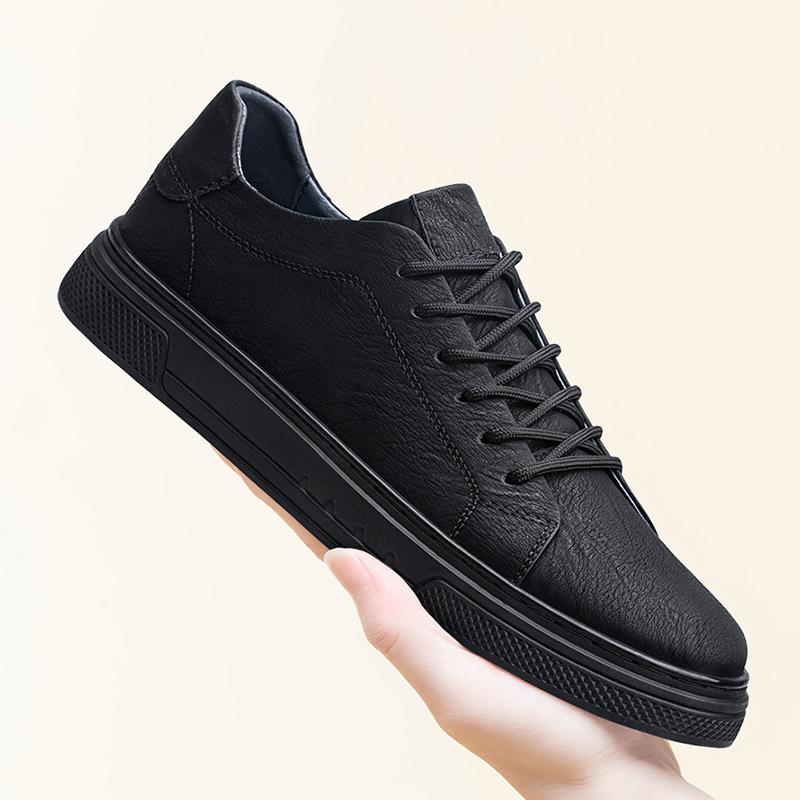 British Male Comfortable Sneakers Classic Men Genuine Leather Casual Shoes Trendy All-match Flats Spring Summer Skate Shoes Men