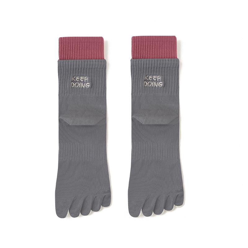 Women's White Split-Toe Mid-Calf Sport Socks - Sweat-Absorbent, Breathable, Boneless, Over-the-Knee, Autumn/Winter Style.