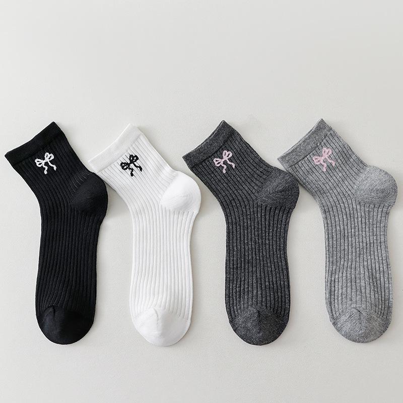 

Solid Summer Thin, Bow-tie, Mesh, Breathable, College-style Women s Short Socks Are Versatile 1 pair чёрный