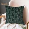 Throw Pillowcase Sequin Christmas Tree Pattern Hidden Zipper Closure Pillow Cover Bedroom Living Room Sofa New Year Party Decoration Cushion Cover