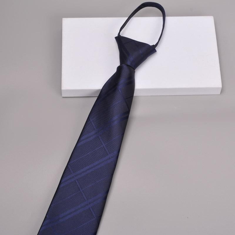 Krawatte Herren Reißverschluss Knotenfrei Klassisch Blau Schwarz Burgunder Einfarbig Gestreift Anzug Kleid Kragen