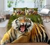 3D A Fierce Tiger On The Lawn Bedding Cover Set Home Bed Clothes King Single Size 2/3 Pcs Duvet Covers Cool Unique Design Quilt Cover Suit