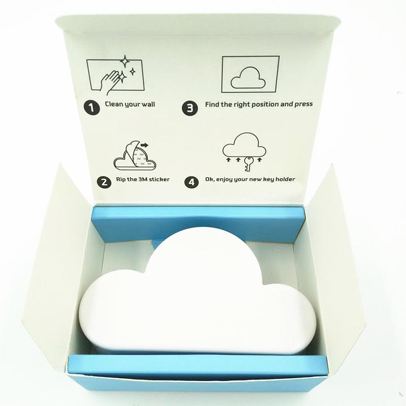 Portallaves Magnético Creativo con Forma de Nube Blanca con Adhesivo 3M Imanes Potentes Colgador de Pared para el Hogar