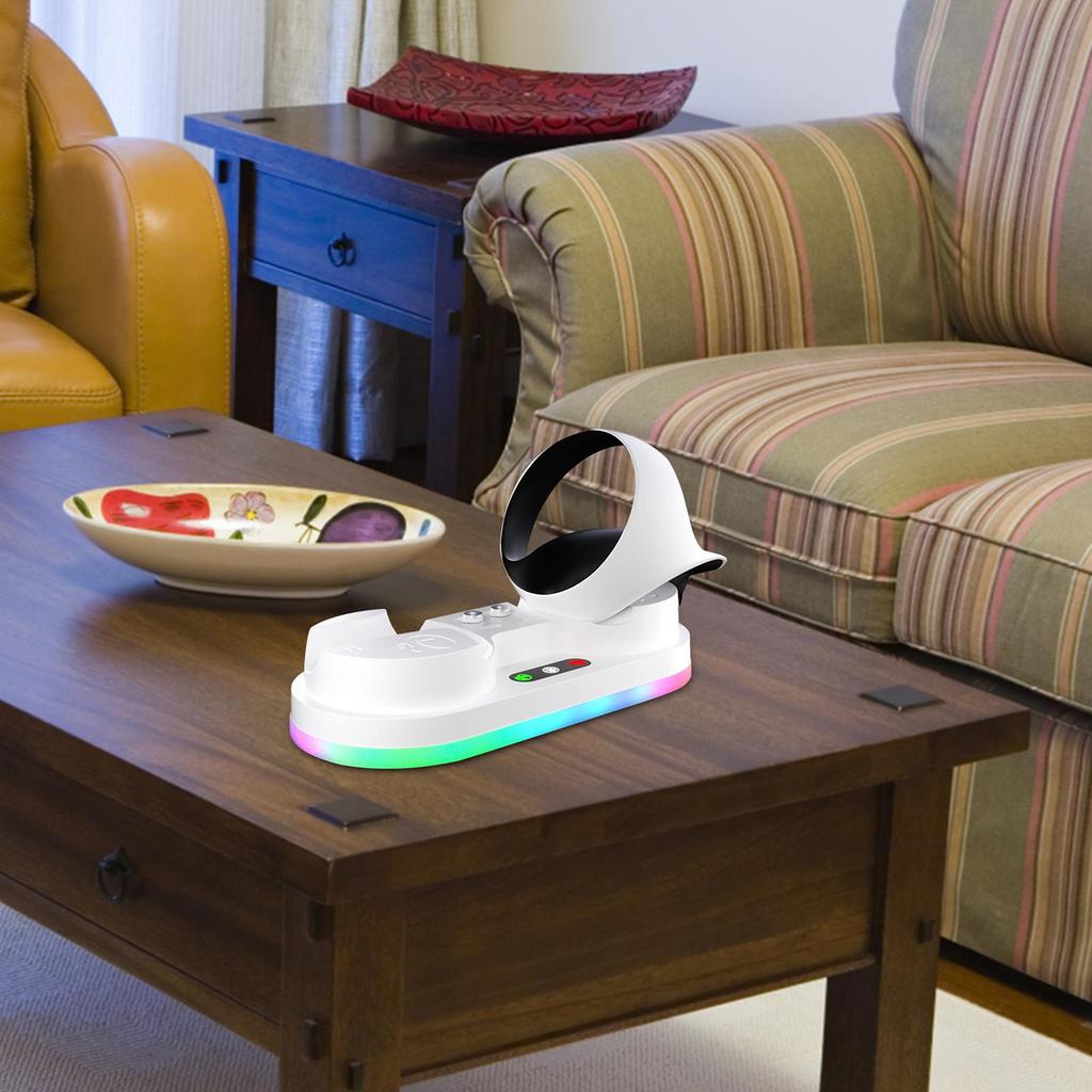 Controller Charger Charging Dock Compatible For Ps Vr2 Handle Charging Stand With Indication Light RGB Lamp