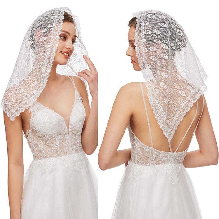 Lace Mantilla Veil Soft & Comfortable Floral Design for Head Covering for Women