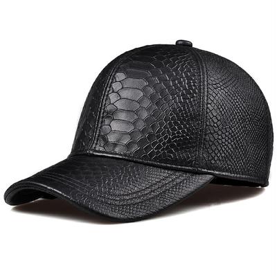 Fashion 2024 New Crocodile Pattern Baseball Caps Tide Cap Women Men Autumn Winter Sun Hat Real Leather Peaked Hat Adjustable