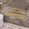 Hole-Free Wall-Mounted Mouthwash Cup Storage Rack, Light Luxury Black Gold Sanitary Bathroom Rack Bathroom Accessories