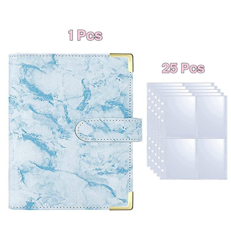 A5 Kpop Photocard Binder with 25 pages 4-Pocket Card Collector Album with 200 Card Slots PU Leather Cover Organizing Cards
