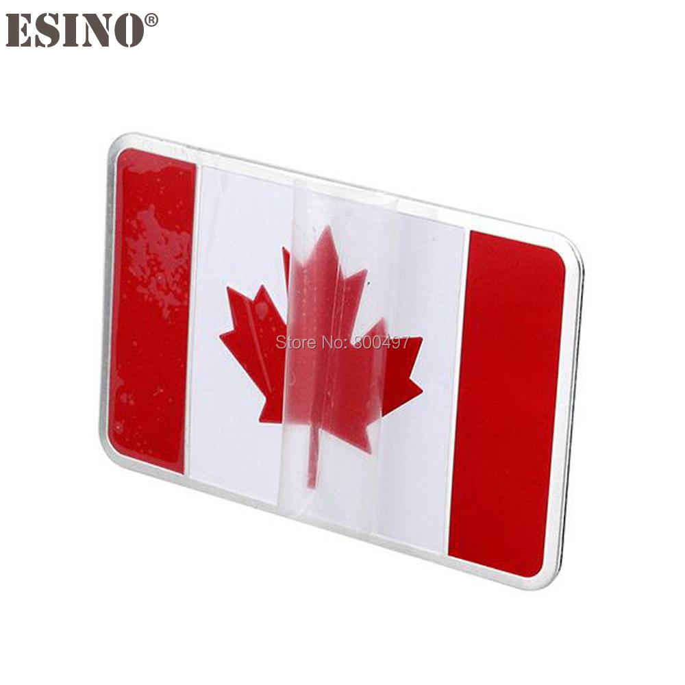 Nouveau Drapeau National du Canada 3D Métal Chrome Alliage d'Aluminium Emblème 3D Badge Autocollant Décalcomanie Accessoire Auto
