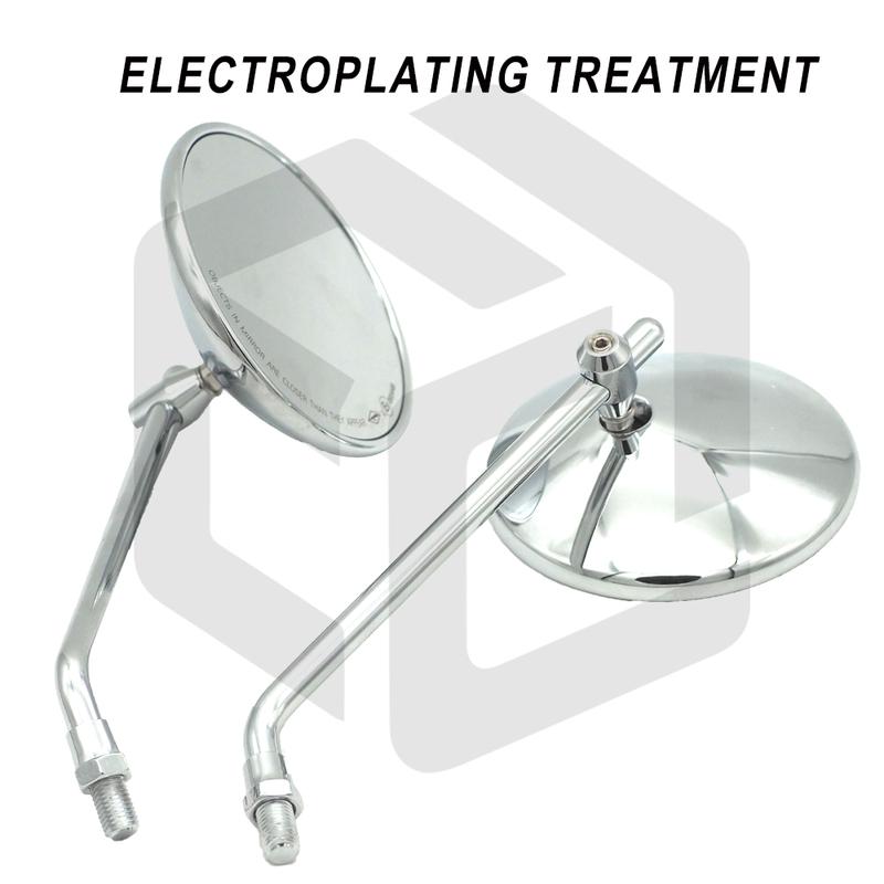 For Z900RS W800 Anti-Glare Rearview Mirror Retro Side Mirror For Kawasaki W230 Eliminator 400 Z650RS Electroplated Mirror