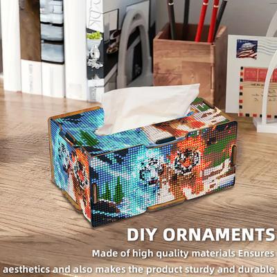 Diamond Painting Tissue Box Kits Diamond Painting Box DIY Diamond Desk Decorative Tissue Box for Living Room Bedroom Bathroom
