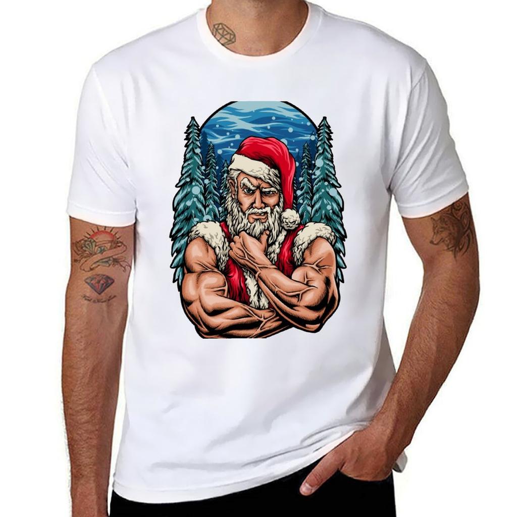 Strong Brutal Santa Tshirt Antiwrinkle Short Sleeve Tshirt