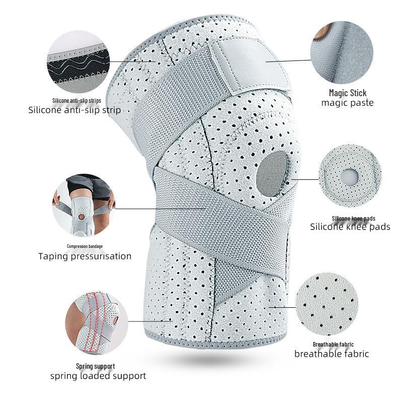 Gray Compression Knee Pad for Women & Men - Protective Support for Cycling, Running, Squats, and Mountaineering