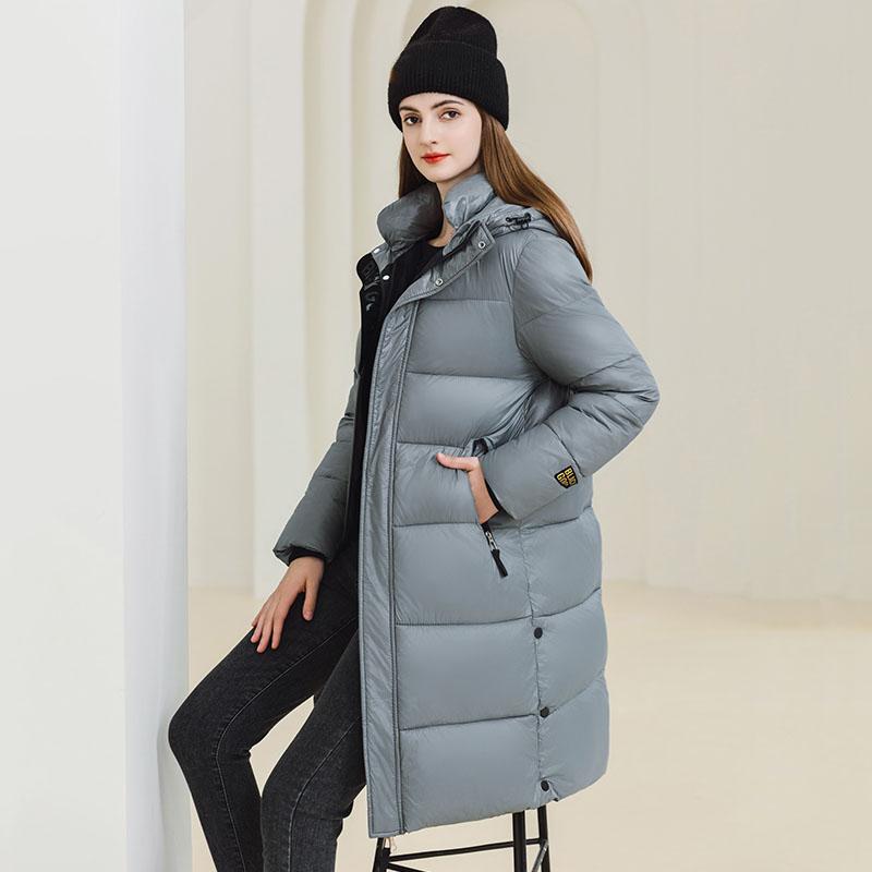 

Женская осенне-зимняя однотонная утепленная верхняя одежда с хлопковой подкладкой и капюшоном, теплая длинная куртка, пальто L