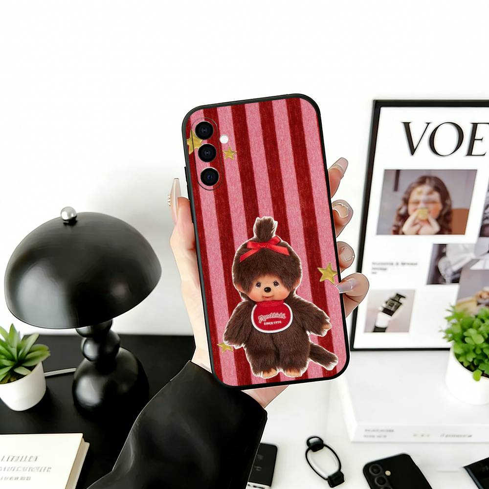C-Cute M-monchhichis-s Phone Case Black Silicone Soft For Samsung Galaxy A73,A72,A71,A70,A53,A52,A51
