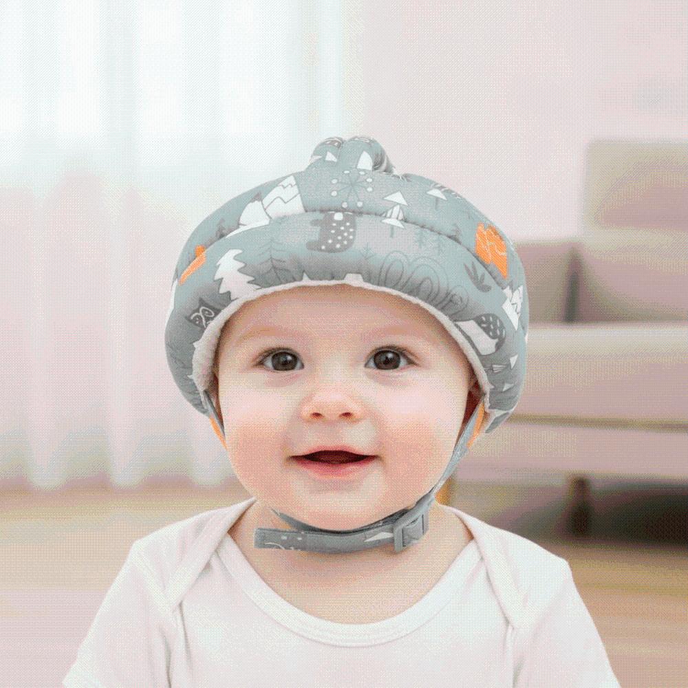 Cartoon Pattern Head Protector Adjustable Strap Infant Cap Safety Helmet Crawling Practice